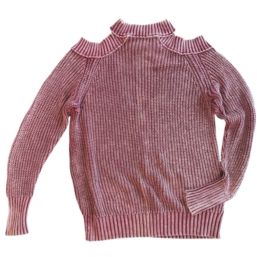 Free People Pink Cold Shoulder Sweater, Size XS